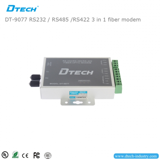 DTECH DT-9077 Industrial-grade high-speed RS232/RS485/RS422 3 in 1 fiber modem Instruction