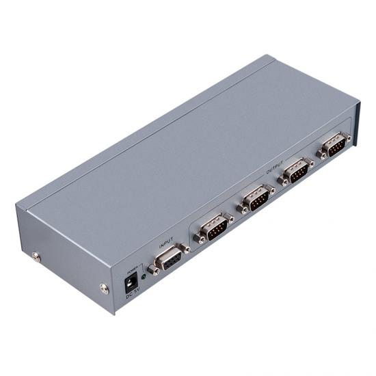 DTECH OEM ODM audio and video transmission distribution 1×4 Port 1 in 4 out rs232 serial splitter